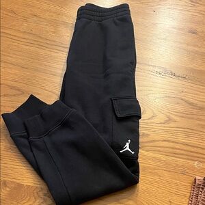 Jordan Kids Black Sweatpants with White Logo
